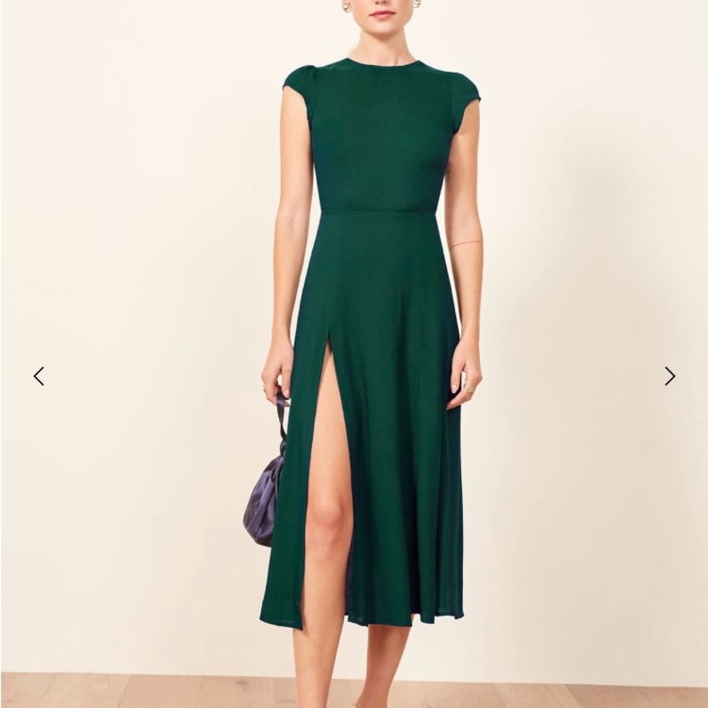 Reformation Gavin Dress - Emerald Green